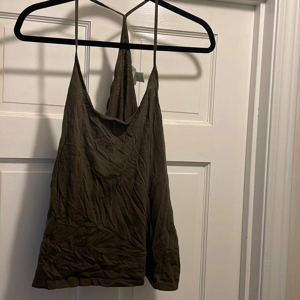 Womens H&M dark green tank top